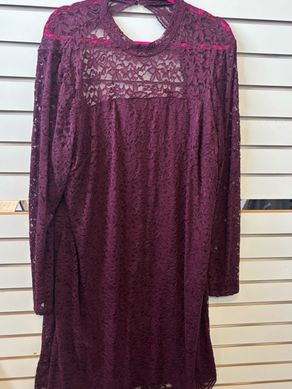Lane Bryant Plum Lace Long-Sleeve Dress
